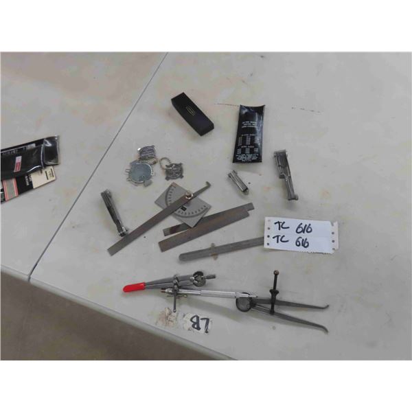 Drill Bits, Pliers, Measuring Device, Filler Gauge