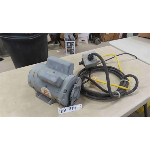 Leeson 1/2 HP Electric Motor with Forward + Reverse with Switch