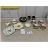 Image 1 : Fitz + Floyd Black Plates + 2 Mugs, 4 Espresso Cups + Saucers, 2 Fruit Plates