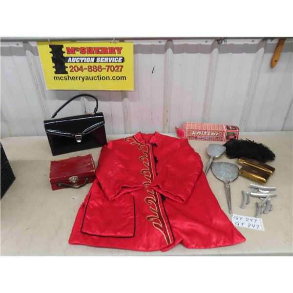 Bed Jacket, Night Cap, Brushes, Hair Clips, Purse, plus more ( mannequin not included) 