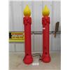 Image 2 : 2 Christmas Candles Blow Molds 38" Tall