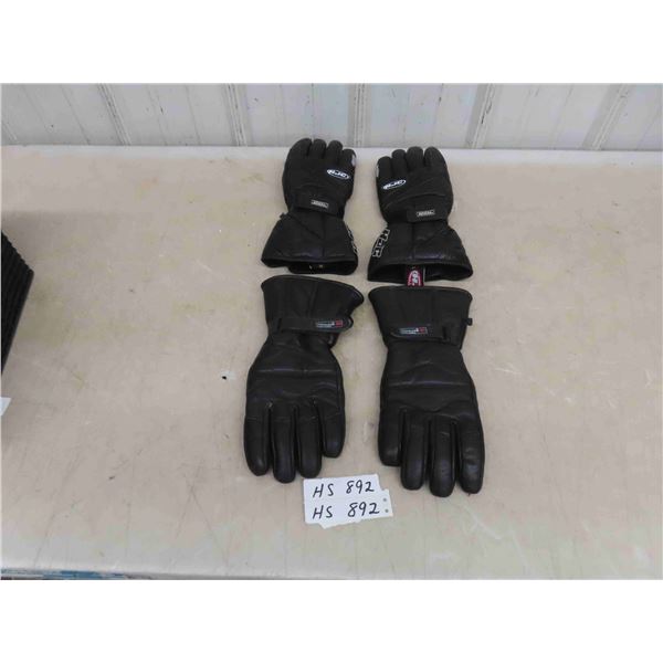 2 Pair of Leather Snowmobile Gloves - New