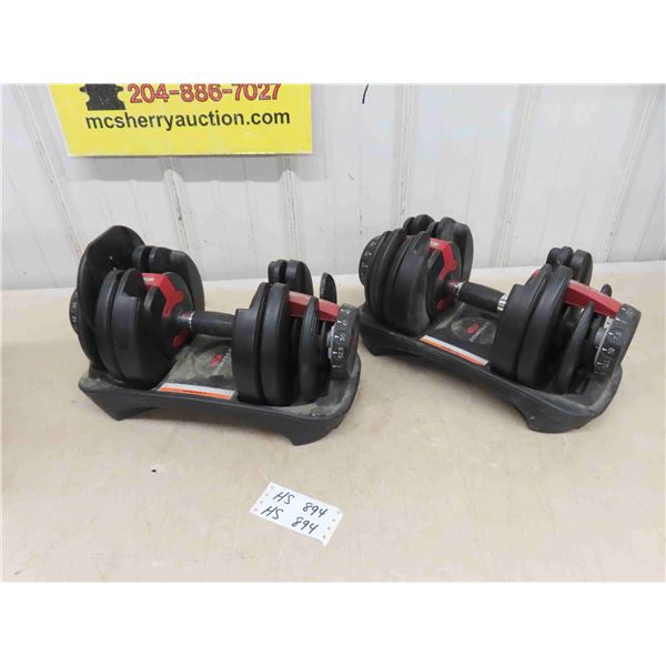 Pair of Bowflex Dumbbell Weights 53.5 lbs