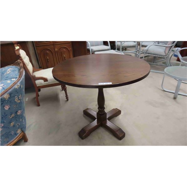 Oak Pedestal Pub / Café Style Table 30  x 36 