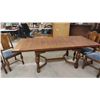 Image 2 : Solid Oak Table with 6 Chairs -  1 of which is Captain