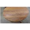 Image 2 : Oak Pedestal Table 28" x 42" plus (1) 22" Leaf - Total 66" 