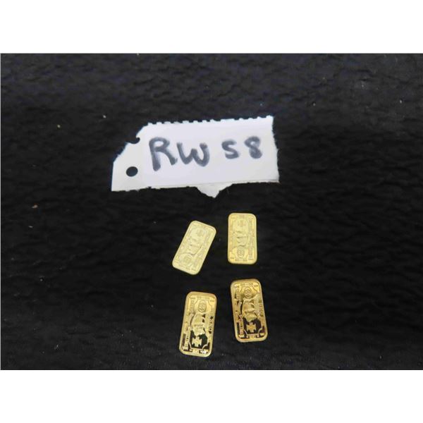 (4) 1 Gram Gold Plated Bars