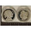 Image 1 : 2-US REPLICAS: 2004 BUFFALO SILVER DOLLAR COPY#