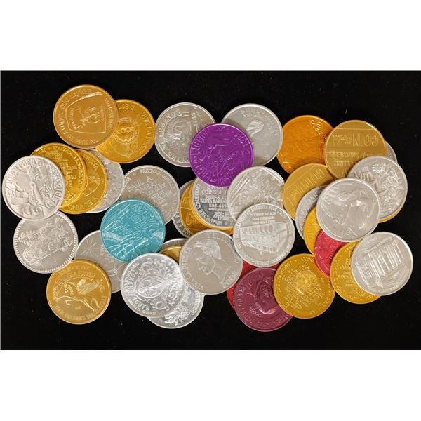 40 ASSORTED ALUMINUM MARDI GRAS TOKENS