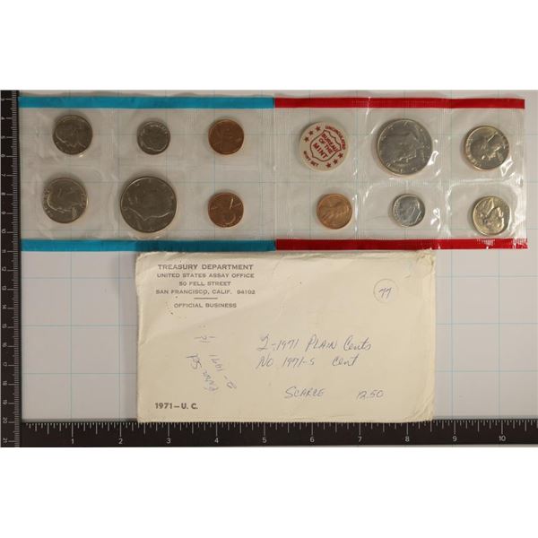 1971 US MINT SET (UNC) P/D/S (WITH ENVELOPE)