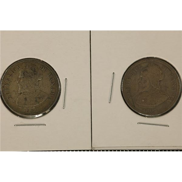 2-1904 PANAMA SILVER 10 CENTESIMOS .2894 OZ. ASW