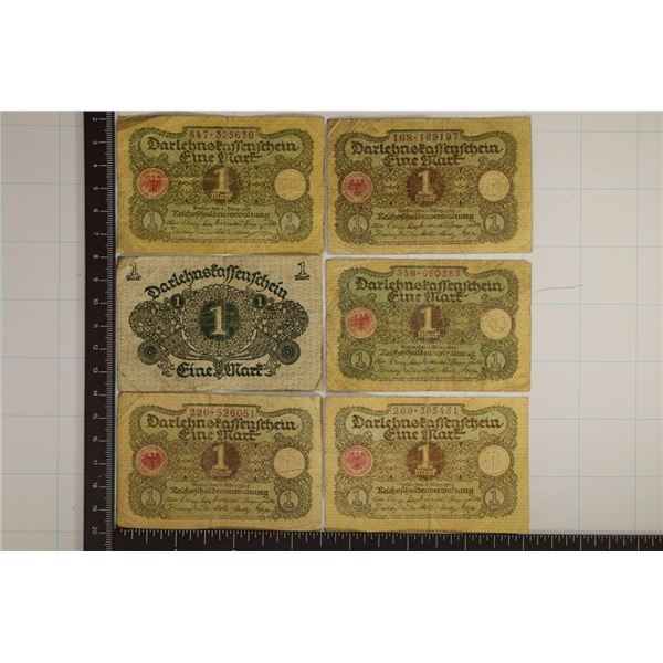 6-1920 GERMAN 1 MARK BILLS