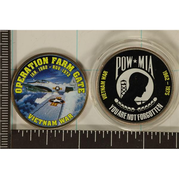 2 COLORIZED JFK HALF DOLLARS: POW MIA & OPERATION