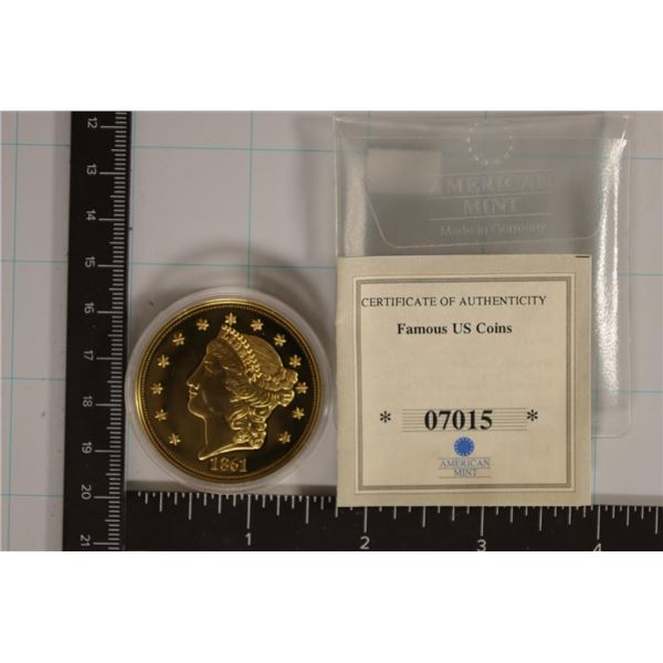 24KT GOLD LAYERED 32 GRAMS PROOF REPLICA OF A