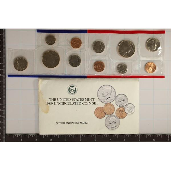 1989 US MINT SET (UNC) P/D (WITH ENVELOPE)