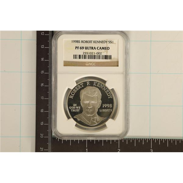 1998-S ROBERT F. KENNEDY SILVER DOLLAR NGC PF69