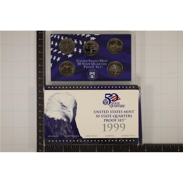 1999 US 50 STATE QUARTERS PROOF SET WITH BOX