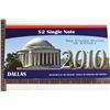 Image 4 : 2010 DALLAS $2 SINGLE NOTE 2003-A $2 FRN