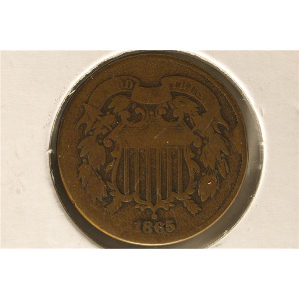 1865 US 2 CENT PIECE