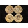 Image 1 : 4 GOLD ELECTROPLATED UNC JFK HALF DOLLARS: