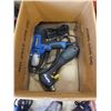 Image 3 : 2 BOXES OF POWER TOOLS - SOME TURN ON, UNTESTED