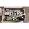 Image 2 : 2 TOTES OF TERMINAL BLOCKS, BREAKERS, DIN RAIL AND MORE