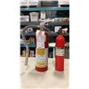 Image 2 : 2 CHARGED FIRE EXTINGUISHERS, COOLER AND BOX WITH HARDWARE AND BUNGEE CORDS