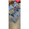 Image 1 : 2 BLUE LEATHER FOLDING CHAIRS