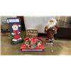 Image 1 : SANTA FIGURE LIGHT UP, HAPPY HOLIDAYS DIPLAY, WREATH AND SANTA LIGHTS