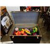 Image 1 : VINTAGE SEWARD TRUNK, FULL OF KIDS TOYS, NERF GUNS ETC