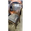 Image 2 : 4 WOOD AND LEATHER SEATED DINING CHAIRS