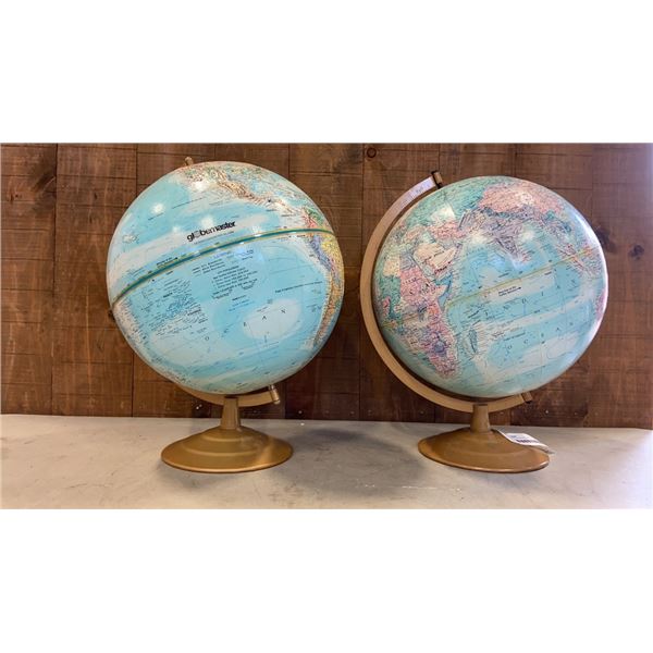 2 VINTAGE WORLD GLOBES