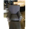 Image 2 : GREY FABRIC ARM CHAIR W/ OTTOMAN