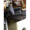 Image 3 : GREY FABRIC ARM CHAIR W/ OTTOMAN