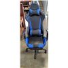 Image 3 : NAZ BLUE AND BLACK GAMING CHAIR W/ FOOT REST