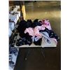 Image 1 : BOX OF KIDS SIZE 6 - 8 CLOTHES, SKETCHERS SHOES SIZE ONE AND HEAD GLOVES