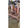 Image 1 : 2 VINTAGE WOOD AND LEATHER CHAIRS