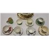 Image 2 : 6 BONE CHINA CUPS AND SAUCERS, CREAM AND SUGAR, LIDDED SERVING DISH, AND PLATTER - AYNSLEY, ROYAL AN