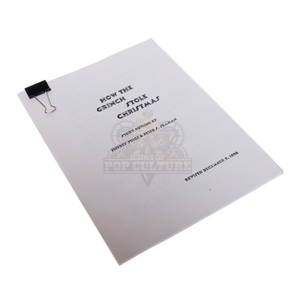 How the Grinch Stole Christmas – Production Used Story Outline Script – H2-139