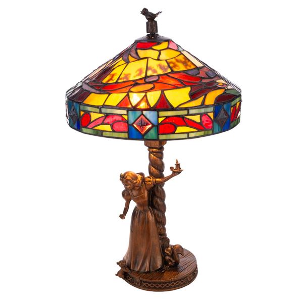 A Snow White Limited Edition Stained Glass Lamp.