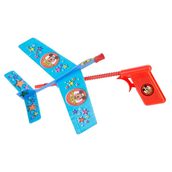 A Mickey Mouse Glider Plane & Launcher with Box.