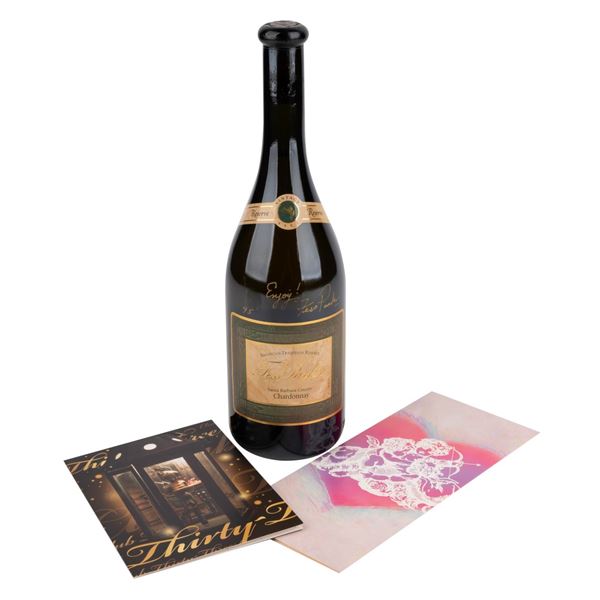 A Fess Parker Signed Wine Bottle and Club 33 Mementos.