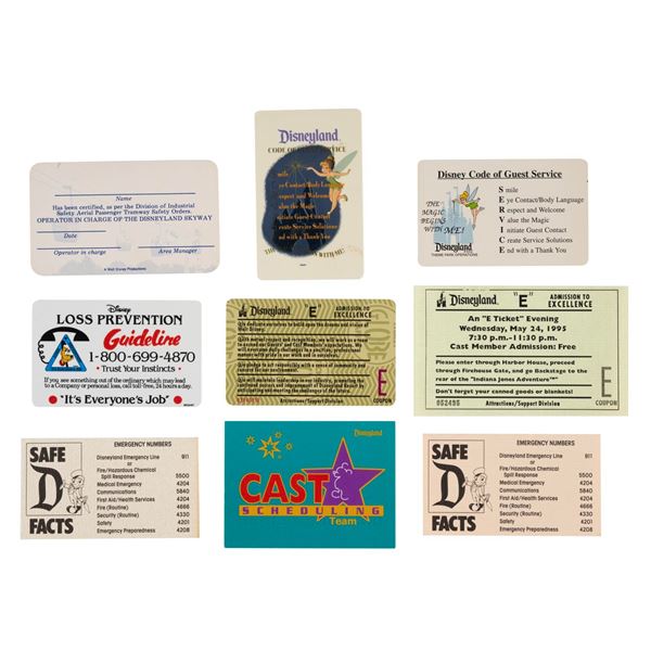 Rare Disneyland Cast Member Facts Cards.