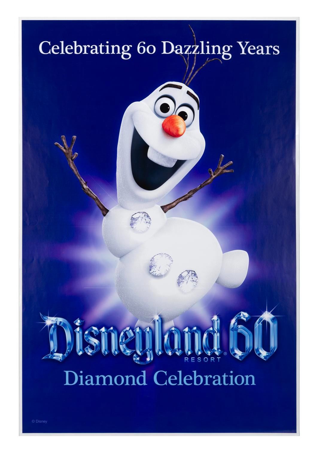 Large Disneyland Diamond Anniversary Olaf Decals.