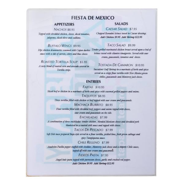 A Downtown Disney Y Arriba Y Arriba Menu.