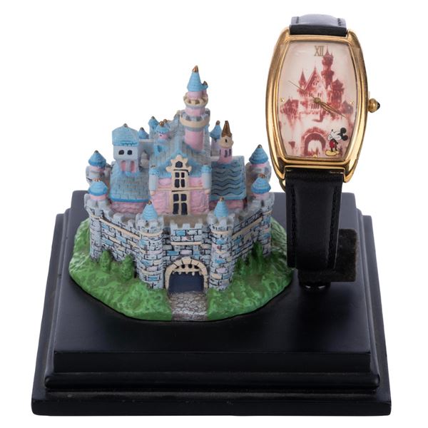 A Sleeping Beauty Castle Watch and Figure.