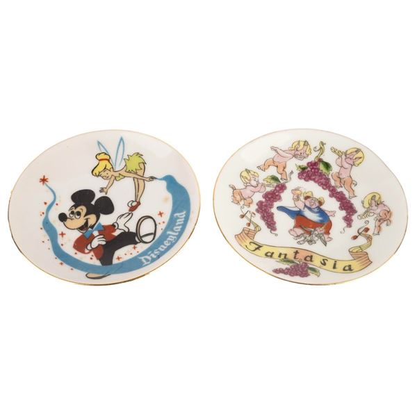 A Rare Pair of 1950s Disneyland Souvenir Plates.