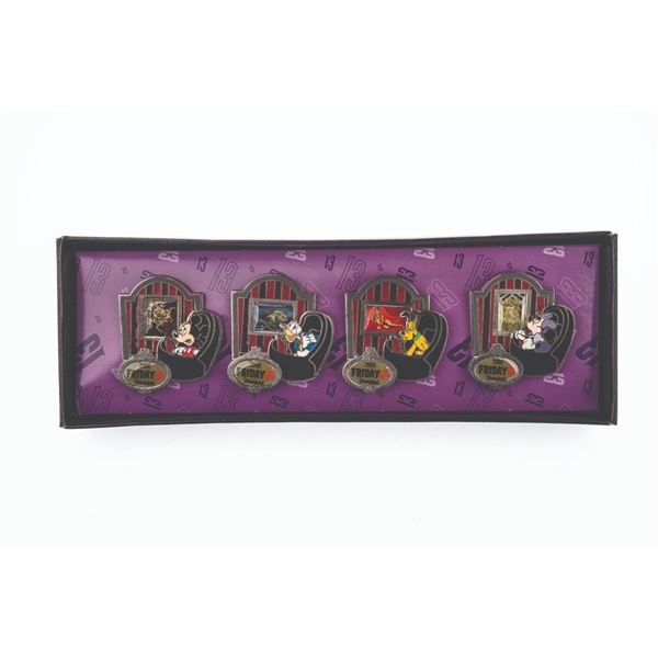 A Friday The 13th Haunted Mansion Doom Buggy Pin Set.