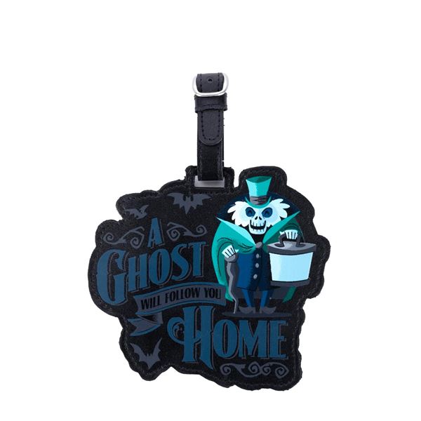 A Haunted Mansion Hatbox Ghost Luggage Tag.