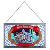 Image 2 : Haunted Mansion Holiday Stained Glass Santa Jack Art.